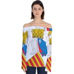 Flag Map of Valencia Off Shoulder Long Sleeve Top