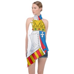 Flag Map Of Valencia Halter Asymmetric Satin Top by abbeyz71