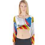 Community of Valencia Coat of Arms Long Sleeve Crop Top