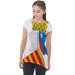 Community of Valencia Coat of Arms Cap Sleeve High Low Top