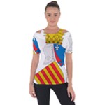 Community of Valencia Coat of Arms Shoulder Cut Out Short Sleeve Top