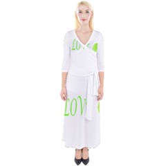 I Lovetennis Quarter Sleeve Wrap Maxi Dress by Greencreations