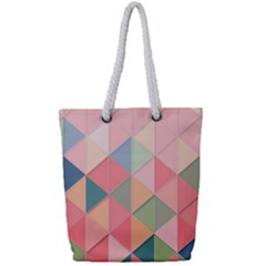 Background Geometric Triangle Full Print Rope Handle Tote (small) by Pakrebo