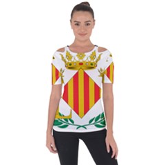 City Of Valencia Coat Of Arms Shoulder Cut Out Short Sleeve Top by abbeyz71