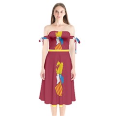 Emblem Of The Generalitat Valenciana Shoulder Tie Bardot Midi Dress by abbeyz71