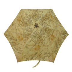 Vintage Map Background Paper Mini Folding Umbrellas by Pakrebo