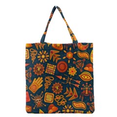 Pattern Background Ethnic Tribal Grocery Tote Bag by Pakrebo
