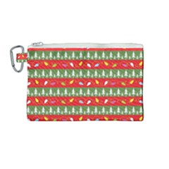 Christmas Papers Red And Green Canvas Cosmetic Bag (medium) by Pakrebo