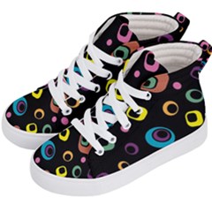 Abstract Background Retro 60s 70s Kids  Hi-top Skate Sneakers by Pakrebo