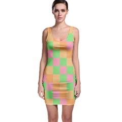 Checkerboard Pastel Squares Bodycon Dress