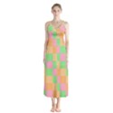 Checkerboard Pastel Squares Button Up Chiffon Maxi Dress View1