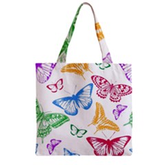 Butterfly Butterflies Vintage Zipper Grocery Tote Bag by Pakrebo