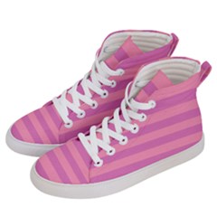 Pink Stripes Striped Design Pattern Men s Hi-top Skate Sneakers by Pakrebo