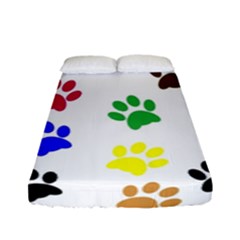 Pawprints Paw Prints Paw Animal Fitted Sheet (full/ Double Size) by Pakrebo