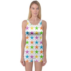 Star Pattern Design Decoration One Piece Boyleg Swimsuit by Pakrebo