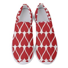 Hearts Pattern Seamless Red Love Women s Slip On Sneakers by Pakrebo