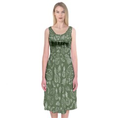 Tropical Pattern Midi Sleeveless Dress by Valentinaart