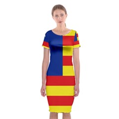 Flag Of Estado Aragonés Classic Short Sleeve Midi Dress by abbeyz71