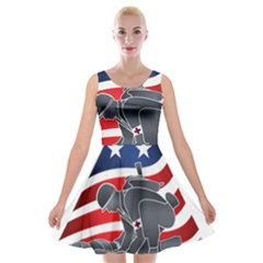 U S  Army Medicine Logo Velvet Skater Dress by abbeyz71