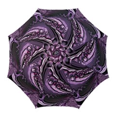 Purple Fractal Flowing Fantasy Golf Umbrellas by Pakrebo