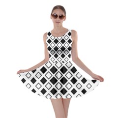 Square Diagonal Pattern Monochrome Skater Dress by Pakrebo