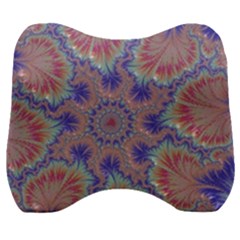 Purple Splat Fractal Art Velour Head Support Cushion by Pakrebo