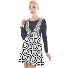 Pattern Monochrome Repeat Plunge Pinafore Velour Dress by Pakrebo