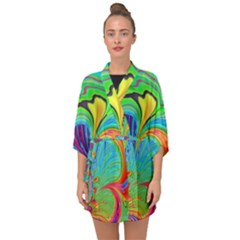 Fractal Art Psychedelic Fantasy Half Sleeve Chiffon Kimono