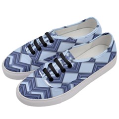 Textile Texture Fabric Zigzag Blue Women s Classic Low Top Sneakers by Pakrebo