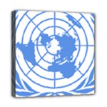 Blue Emblem of United Nations Mini Canvas 8  x 8  (Stretched)