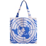 Blue Emblem of United Nations Zipper Grocery Tote Bag
