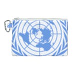 Blue Emblem of United Nations Canvas Cosmetic Bag (Large)