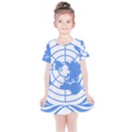 Blue Emblem of United Nations Kids  Simple Cotton Dress