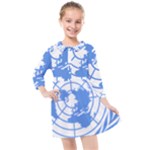 Blue Emblem of United Nations Kids  Quarter Sleeve Shirt Dress
