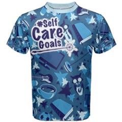 Self Care Goals (blue Pattern) Men s Cotton Tee