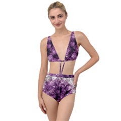 Amethyst Purple Violet Geode Slice Tied Up Two Piece Swimsuit by genx