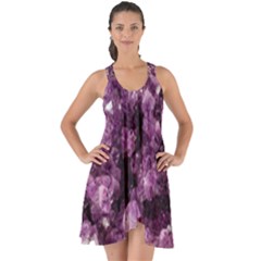 Amethyst Purple Violet Geode Slice Show Some Back Chiffon Dress by genx