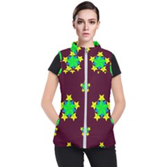 Pattern Star Vector Multi Color Women s Puffer Vest by Pakrebo