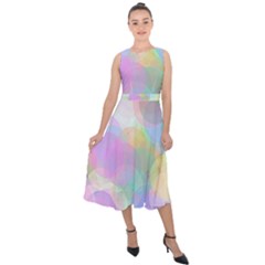 Abstract Background Texture Midi Tie-back Chiffon Dress by Pakrebo