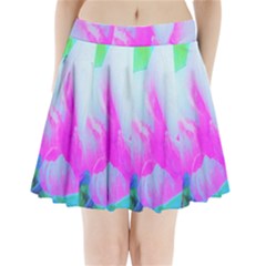 Abstract Pink Hibiscus Bloom With Flower Power Pleated Mini Skirt by myrubiogarden