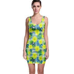 Narcissus Yellow Flowers Winter Bodycon Dress by Pakrebo