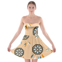 Dreamcatcher Pattern Pen Background Strapless Bra Top Dress by Pakrebo