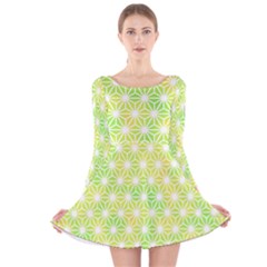 Traditional Patterns Hemp Pattern Green Long Sleeve Velvet Skater Dress by Pakrebo
