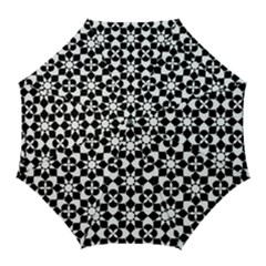 Mosaic Floral Repeat Pattern Golf Umbrellas by Pakrebo