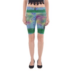 Paradise Yoga Cropped Leggings by PurpleDuckyDesigns