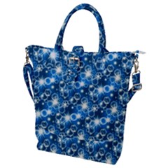 Star Hexagon Blue Deep Blue Light Buckle Top Tote Bag by Pakrebo