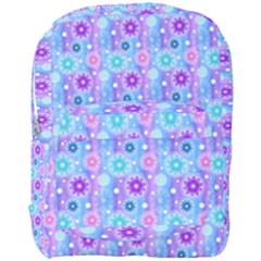 Flowers Light Blue Purple Magenta Full Print Backpack by Pakrebo