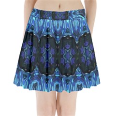 Background Blue Flower Pleated Mini Skirt by Pakrebo