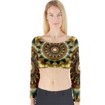 Pattern Abstract Background Art Long Sleeve Crop Top