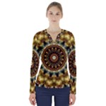 Pattern Abstract Background Art V-Neck Long Sleeve Top